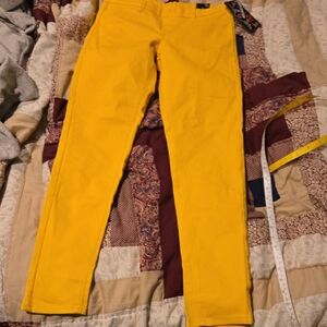 Bright Yellow Pants Or Mustard Yellow Pull On Stretchy Pants
